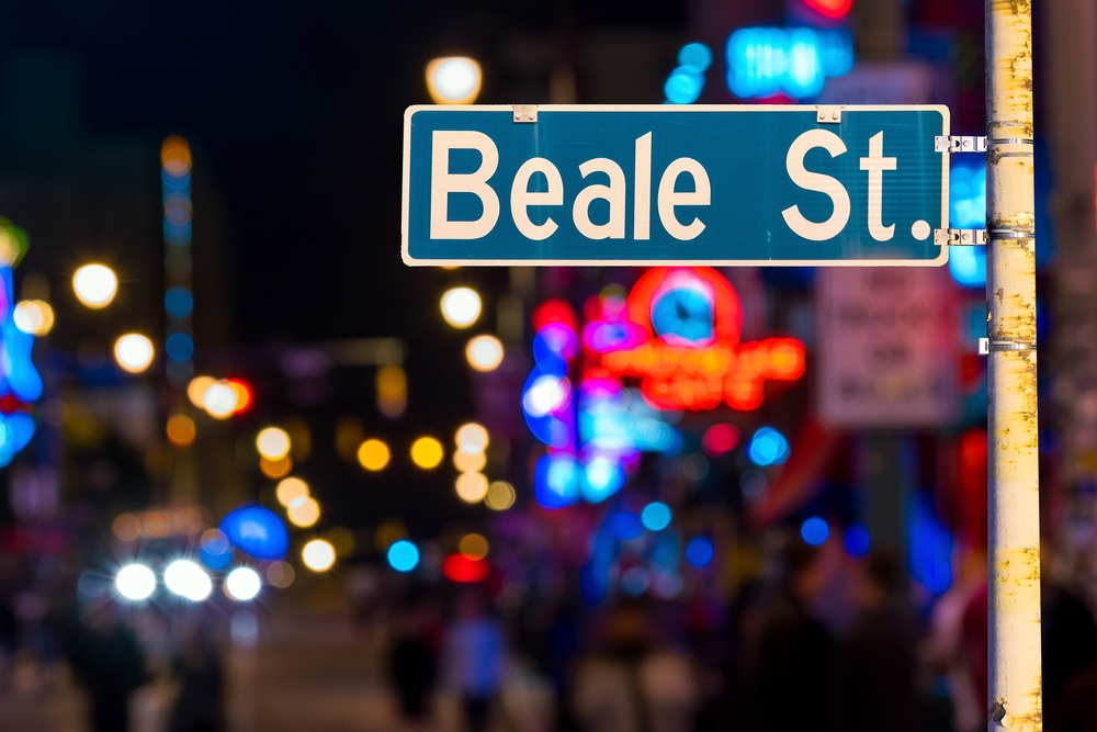 Beale Street Sign at night